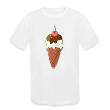 Playful pastel ice cream cone with a happy vibe - Kids' Moisture Wicking Performance T-Shirt - white - Front