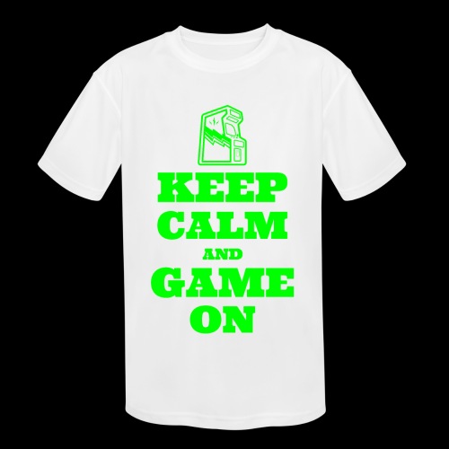 Keep Calm and Game On | Retro Gamer Arcade - Kids' Moisture Wicking Performance T-Shirt