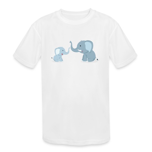 Father and Baby Son Elephant - Kids' Moisture Wicking Performance T-Shirt