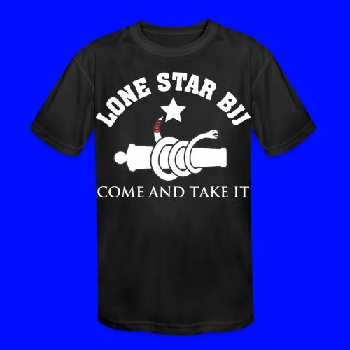 Lone Star BJJ - Come and Take It - White and Red - Kids' Moisture Wicking Performance T-Shirt