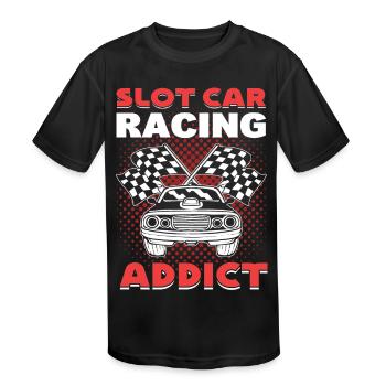 Slot Car Racing Addict Slotcar Race - Kids' Moisture Wicking Performance T-Shirt - black - Front