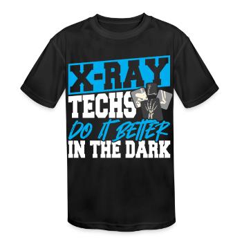 X-Ray Techs Do It Better In The Dark X-Ray - Kids' Moisture Wicking Performance T-Shirt - black - Front