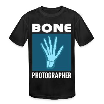Bone Photographer Rad Tech X-Ray Technologist - Kids' Moisture Wicking Performance T-Shirt - black - Front