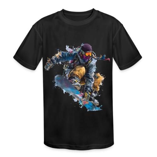 Snowboarding: Splash of Speed - Kids' Moisture Wicking Performance T-Shirt