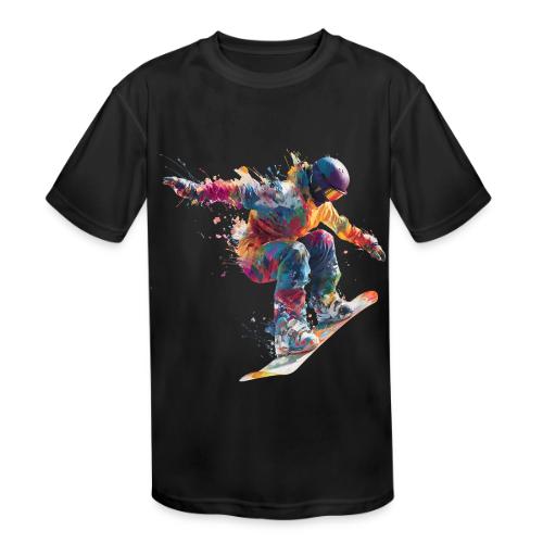 Snowboarding: Frozen Flight - Kids' Moisture Wicking Performance T-Shirt