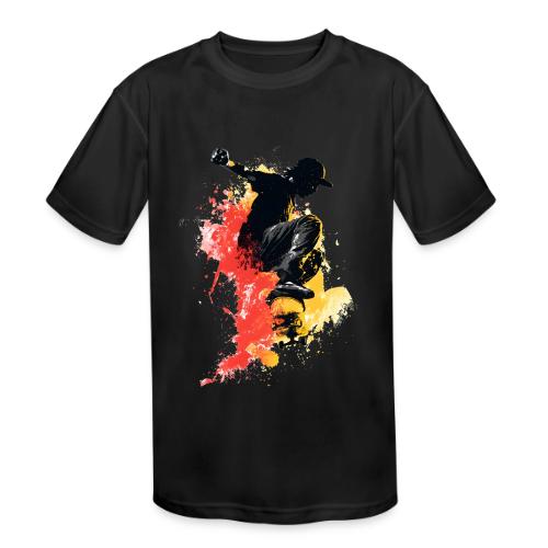 Skateboarding: Splash of Motion - Kids' Moisture Wicking Performance T-Shirt