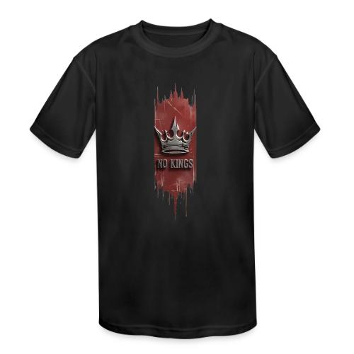 NO KINGS - Distressed Anarchy Crown - Kids' Moisture Wicking Performance T-Shirt