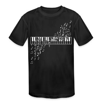 Piano - Kids' Moisture Wicking Performance T-Shirt - black - Front