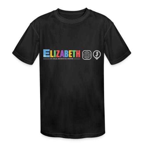 Elizabeth It All Starts Here Logo Traveler NJ - Kids' Moisture Wicking Performance T-Shirt