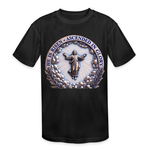 He Is Risen Ascended In Glory T Shirt, Gift - Kids' Moisture Wicking Performance T-Shirt