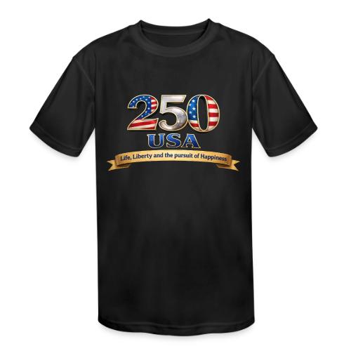 250 USA Liberty Banner - Kids' Moisture Wicking Performance T-Shirt