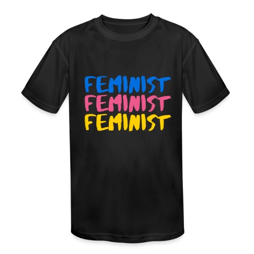 Tri colour feminist BIG PNG png - Kids' Moisture Wicking Performance T-Shirt