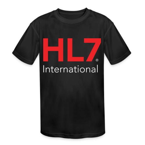 HL7 International Logo - Reverse - Kids' Moisture Wicking Performance T-Shirt