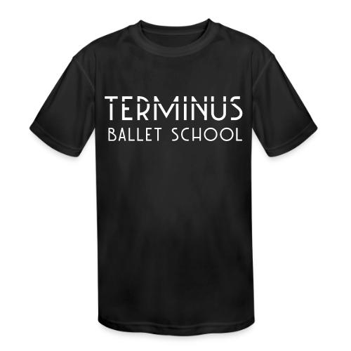 School Logo (white text) - Kids' Moisture Wicking Performance T-Shirt