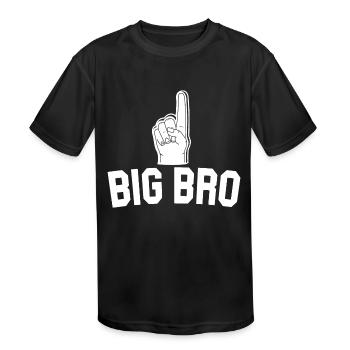 BIG BRO - Kids' Moisture Wicking Performance T-Shirt - black - Front
