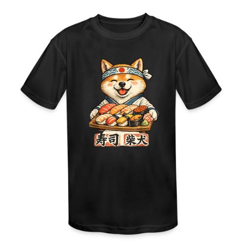 Funny Shiba Inu Sushi Kawaii Dog Tee - Kids' Moisture Wicking Performance T-Shirt
