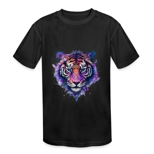 Mystic Violet Tiger - Kids' Moisture Wicking Performance T-Shirt