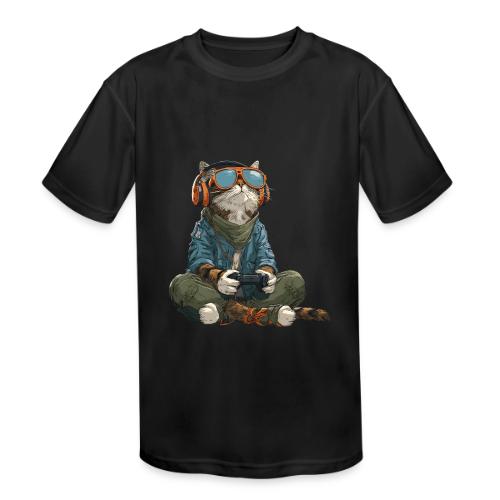 Cat: Purrfect Player - Kids' Moisture Wicking Performance T-Shirt