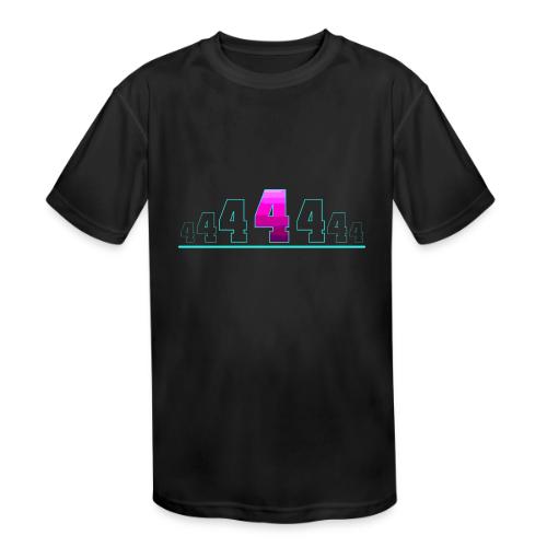 Number 4 in Magenta: Varsity Font - Kids' Moisture Wicking Performance T-Shirt