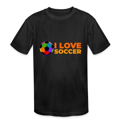 I Love Soccer - Kids' Moisture Wicking Performance T-Shirt