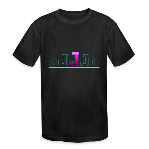 Letter J – Capital Varsity Alphabet Monogram - Kids' Moisture Wicking Performance T-Shirt