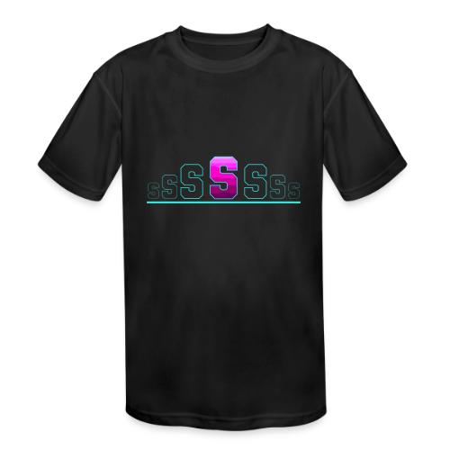 Letter S – Capital Varsity Alphabet Monogram - Kids' Moisture Wicking Performance T-Shirt