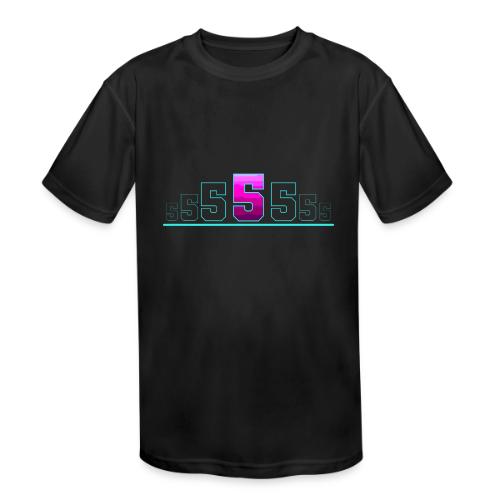 Number 5 in Magenta: Varsity Font - Kids' Moisture Wicking Performance T-Shirt