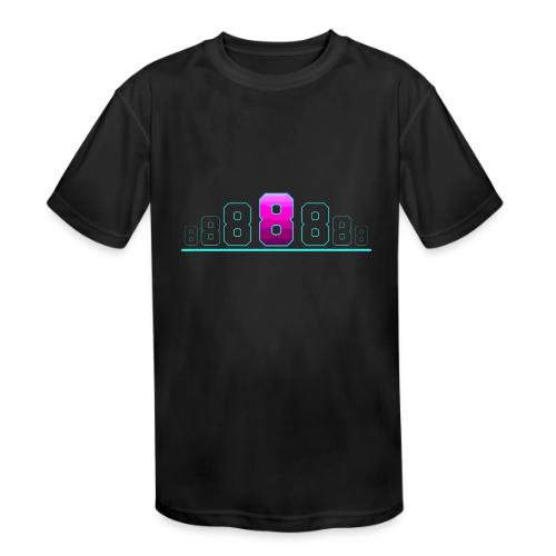 Number 8 in Magenta: Varsity Font - Kids' Moisture Wicking Performance T-Shirt
