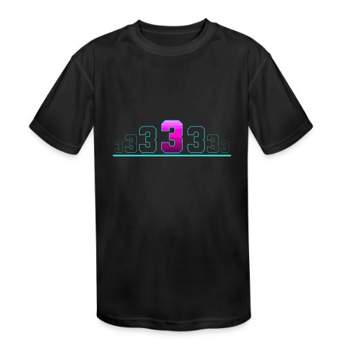 Number 3 in Magenta: Varsity Font - Kids' Moisture Wicking Performance T-Shirt