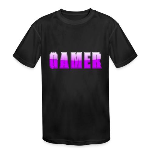 Gamer Purple Glossy Collegiate Design - Kids' Moisture Wicking Performance T-Shirt