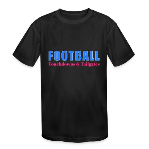 Football Touchdowns & Tailgates Design - Kids' Moisture Wicking Performance T-Shirt