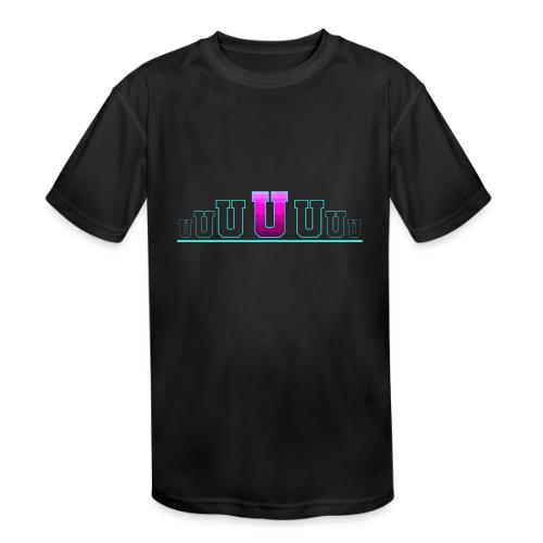 Letter U – Capital Varsity Alphabet Monogram - Kids' Moisture Wicking Performance T-Shirt