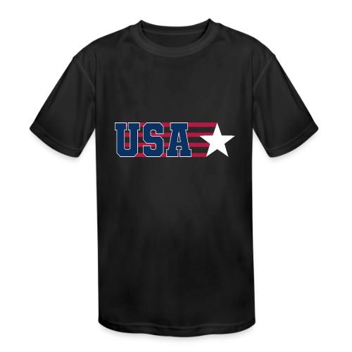 Star Stripe USA - Kids' Moisture Wicking Performance T-Shirt