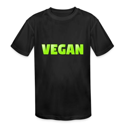Vegan Bold Green Typography Design - Kids' Moisture Wicking Performance T-Shirt