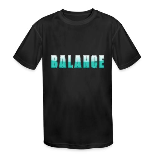 BALANCE Calm Teal Minimal Word Art Design - Kids' Moisture Wicking Performance T-Shirt