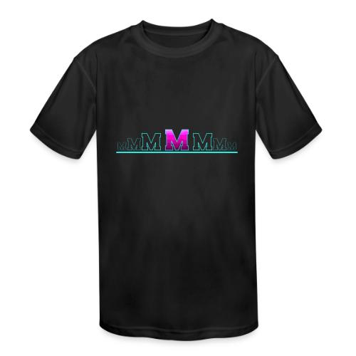 Letter M – Capital Varsity Alphabet Monogram - Kids' Moisture Wicking Performance T-Shirt