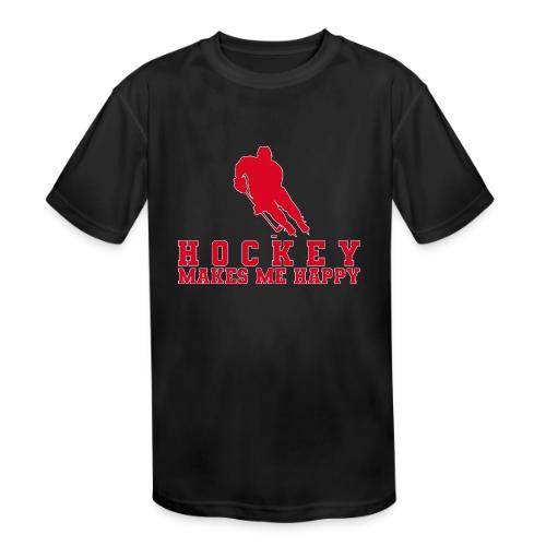 Hockey makes me happy - Kids' Moisture Wicking Performance T-Shirt