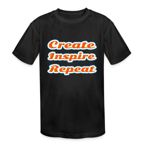 Create, Inspire, Repeat — Artist Life Script - Kids' Moisture Wicking Performance T-Shirt