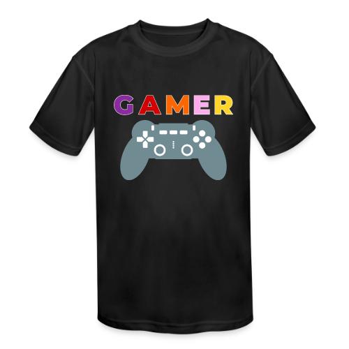 Colorful Gamer Controller Graphic - Kids' Moisture Wicking Performance T-Shirt