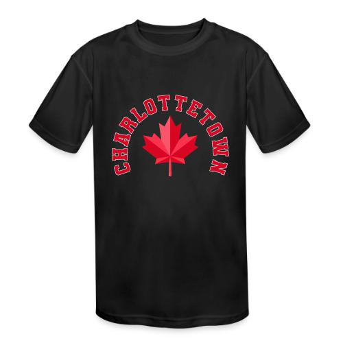 Charlottetown with maple leaf - Kids' Moisture Wicking Performance T-Shirt
