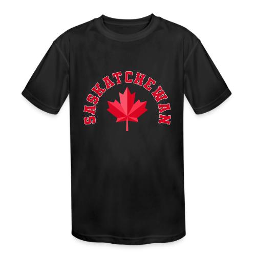 Saskatchewan with maple leaf - Kids' Moisture Wicking Performance T-Shirt