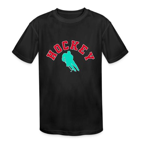 Hockey Player Silhouette - Kids' Moisture Wicking Performance T-Shirt