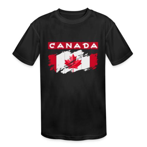 Canada, Inspired by the Canadian flag - Kids' Moisture Wicking Performance T-Shirt