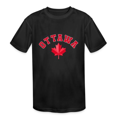 Ottawa with maple leaf - Kids' Moisture Wicking Performance T-Shirt