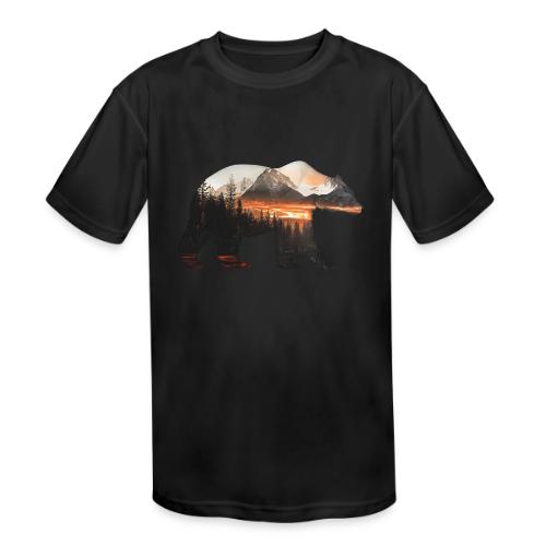 Canada Bear: fiery tones - Kids' Moisture Wicking Performance T-Shirt
