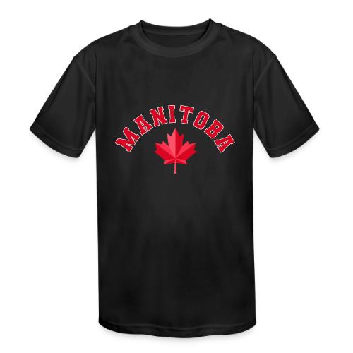 Manitoba with maple leaf - Kids' Moisture Wicking Performance T-Shirt