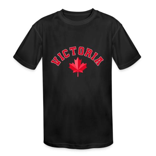 Victoria with maple leaf - Kids' Moisture Wicking Performance T-Shirt