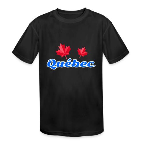 Québec with two red maple leaves - Kids' Moisture Wicking Performance T-Shirt