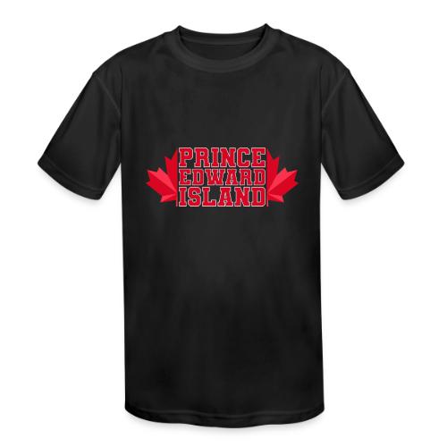 Prince Edward Island with maple leaf - Kids' Moisture Wicking Performance T-Shirt