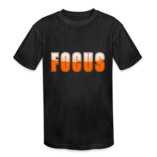 FOCUS Vibrant Orange Motivational Word Design - Kids' Moisture Wicking Performance T-Shirt